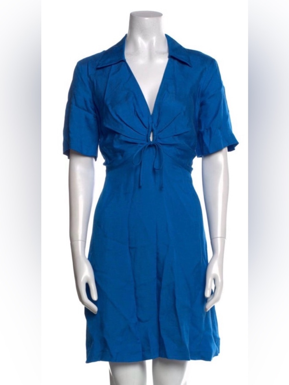 Sandro Electric Blue Tie-Front Midi Dress